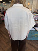Leather Button Top: Taupe