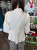 Statement Tie Top: Ecru