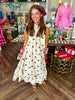 Mocha Polka Dot Tie Neck Dress