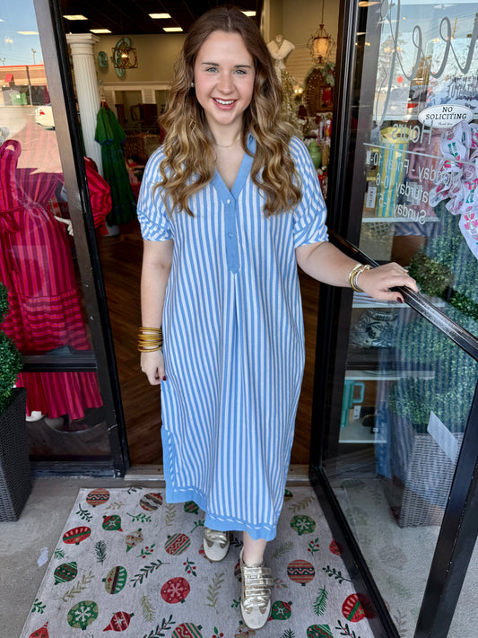 Sky Stripe Midi Dress
