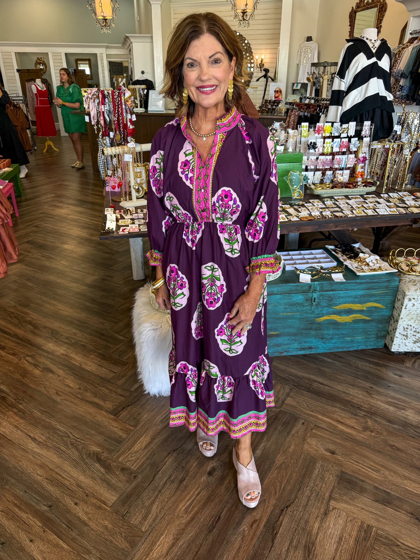 Plum Mix It Up Midi Dress