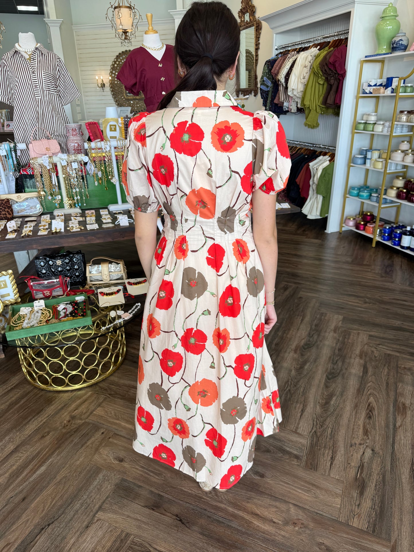 Orange Poppi Midi Dress