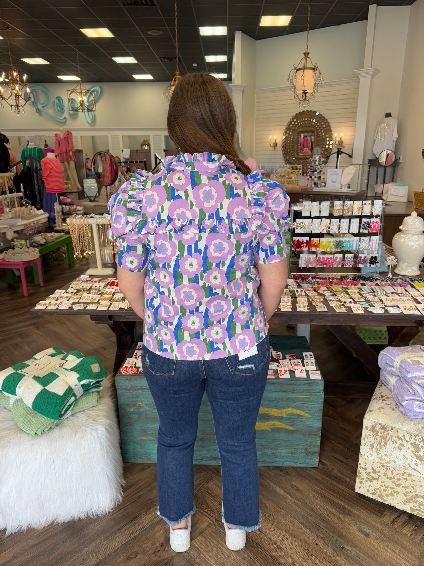 Lavender Dreamy Button Top