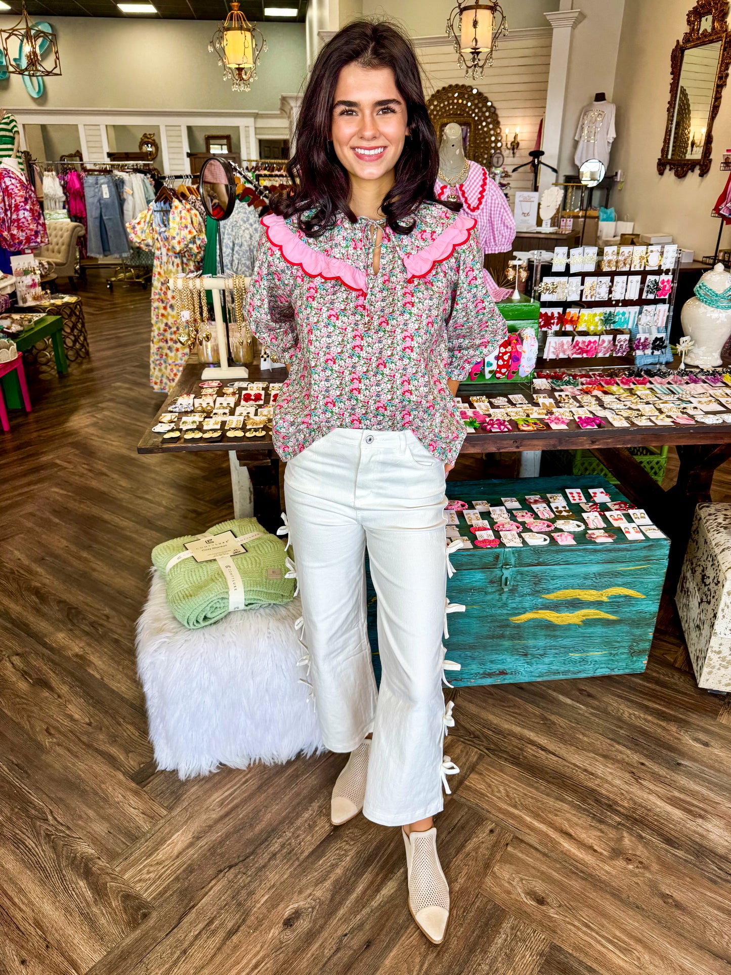 Bow Jeans: White