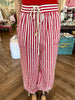 Striped Tie Pants: Red