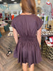 Caroline Button Dress: Dark Plum