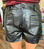 Fall Leather Shorts: Black