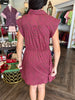 Brown/Pink Tie Stripe Dress