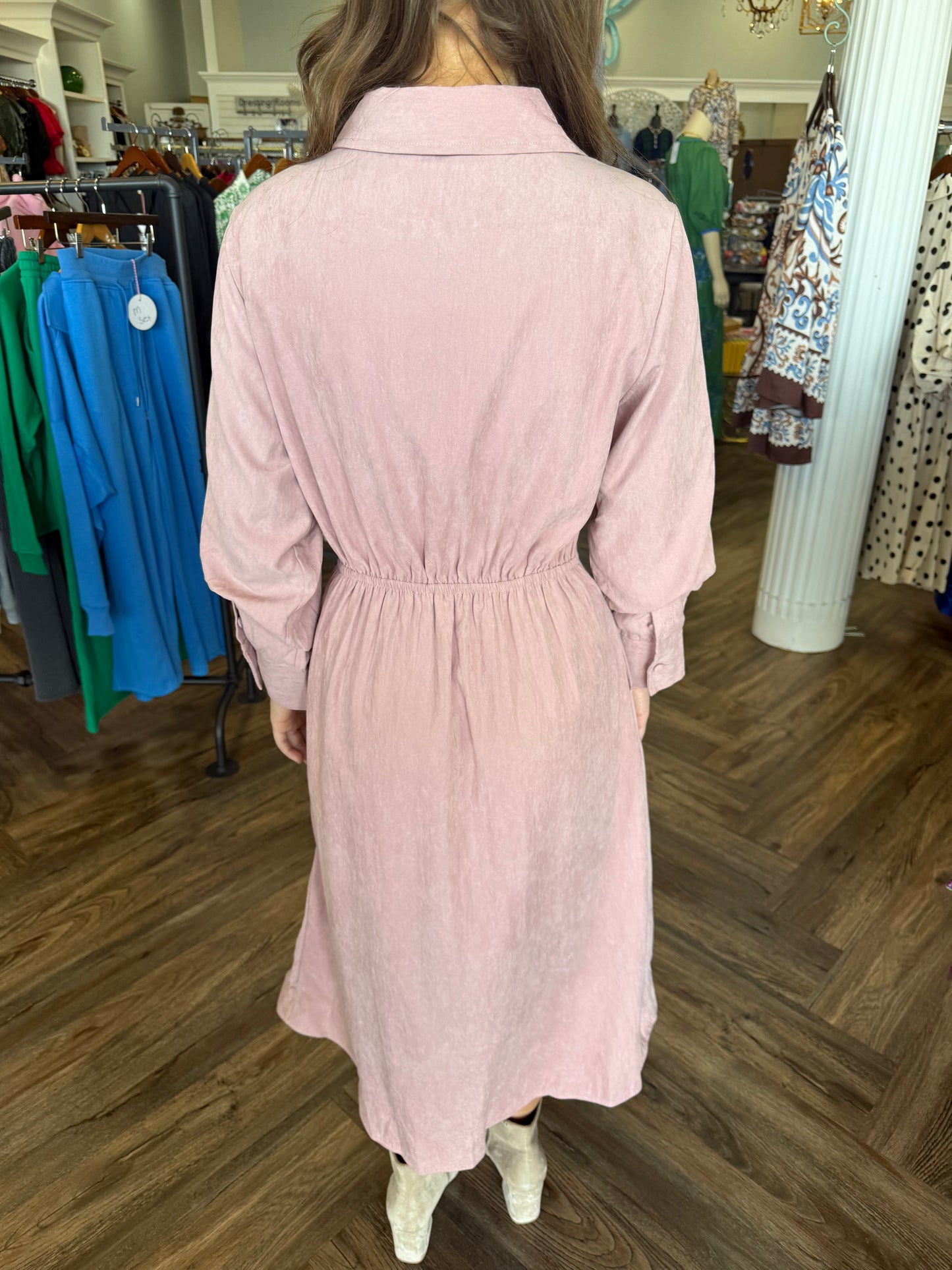 Pink Synched Waist Dress