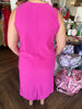 Button Love Midi Dress: Hot Pink