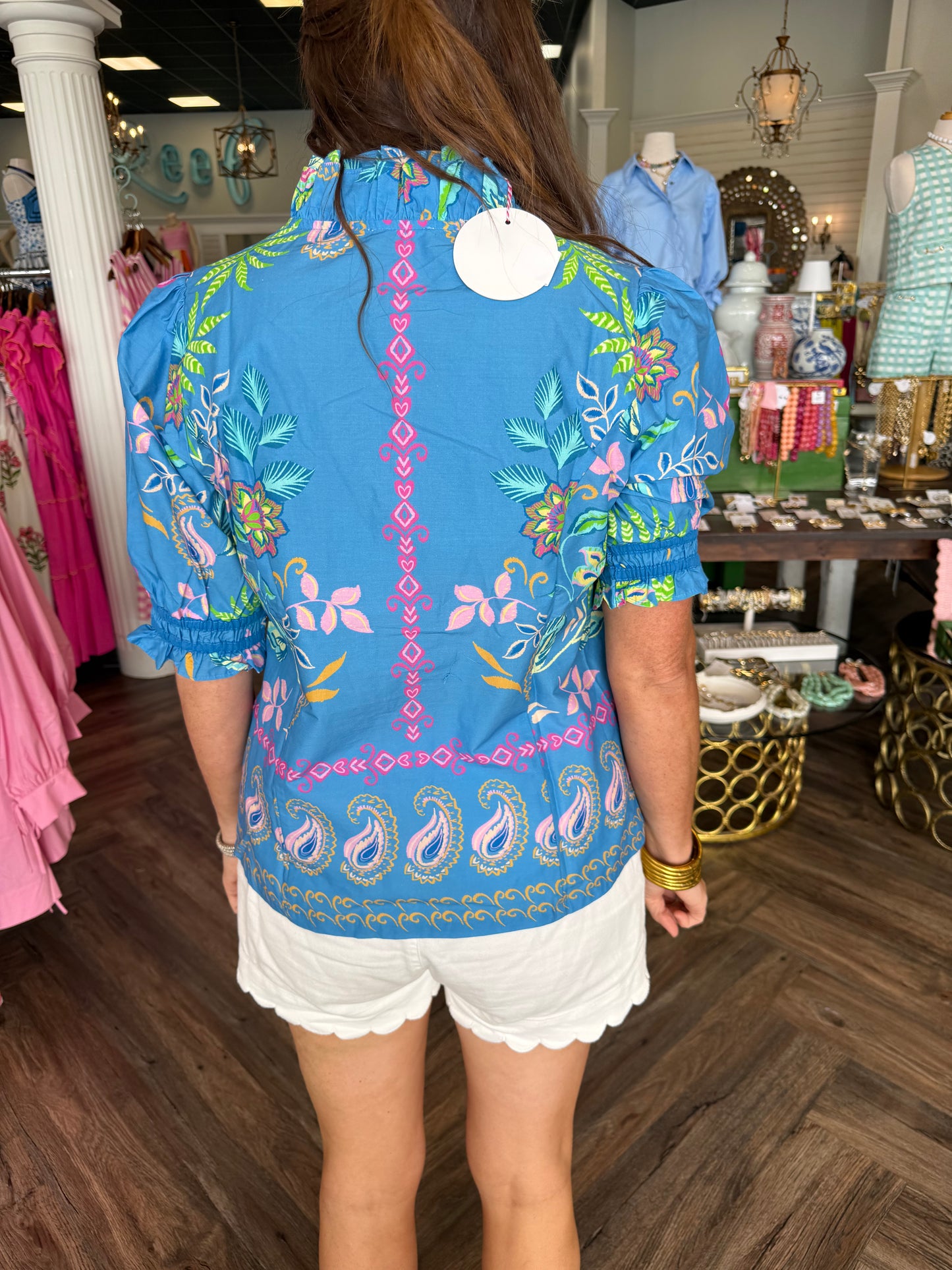 Blue Paisley Top