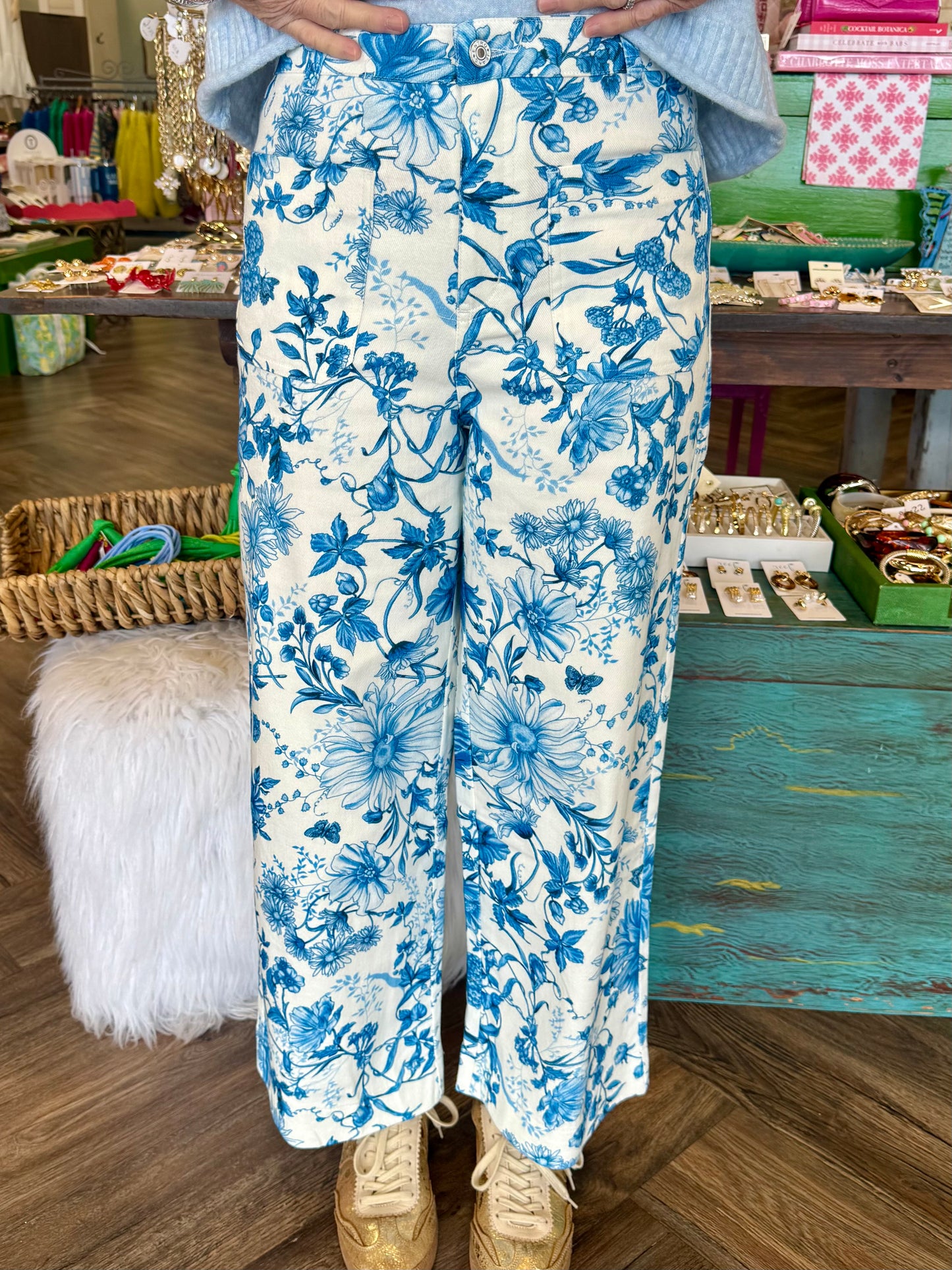 Sassy Blue Floral Pants
