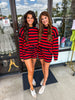 Red and Black Relaxed Sweater Set