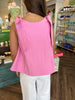 Bow Shoulder Top: Pink