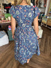 Floral Variety Midi Dress-Blue