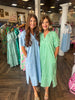 Green Striped Seersucker Dress