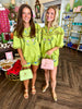 Green Embroidered Short Set