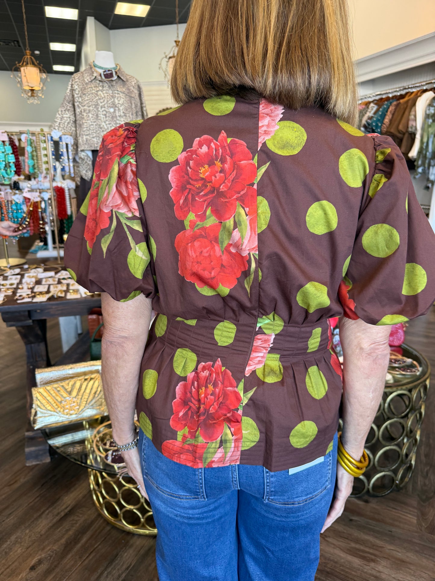 Petals & Polka Dot Top
