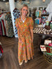 August Garden Midi Dress: Caramel