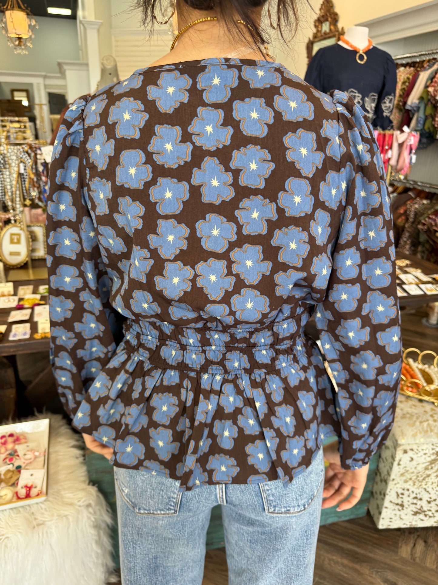 Brown & Blue Fall Top