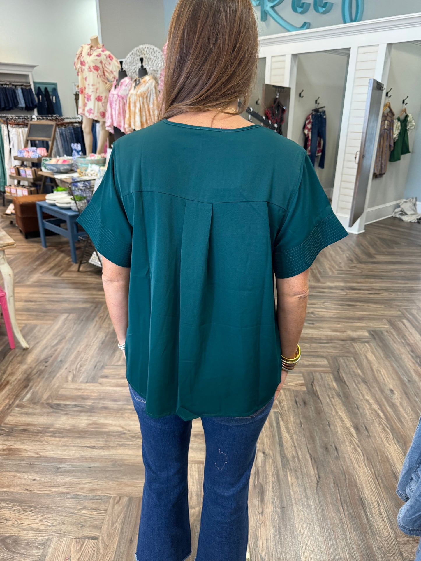 Work Solid Blouse: Teal