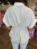 Solid Pleated Blouse: Off White