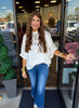 Satin Beverly Top: Cream