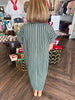 Two Tone Hunter Green Midi Dress