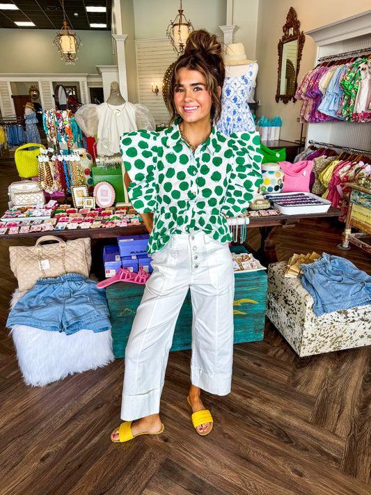 Polka Dot Ruffly Top