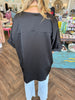 V-Neck High Low Blouse: Black