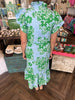 The Lace Edit Midi Dress: Blue/Green