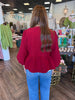 Poppi Burgandy Embroidered Top