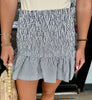 Smocked Striped Skort: Navy