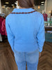 Blue Meets Brown Sweater