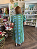 Geometric Midi Dress: Green
