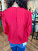Check Textured Blouse: Red