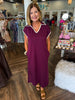 Stacy Solid Midi Dress: Burgandy