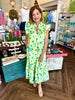 Lemon Lime Flower Midi Dress