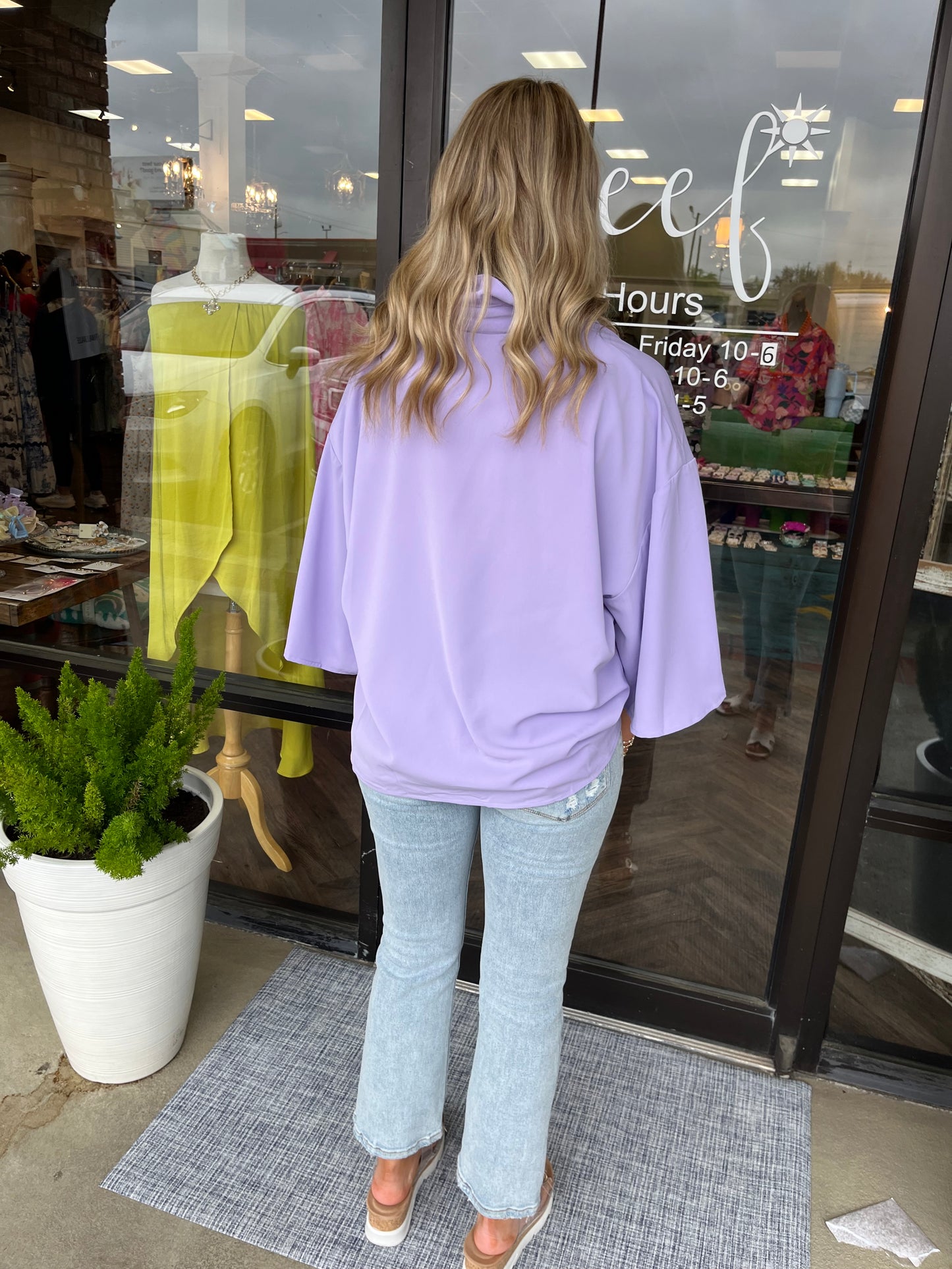 Lavender: Button Down Blouse