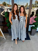 Bow and Stripes Detailed Maxi Dress