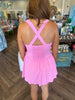 Active Smocked Romper Dress: Pink
