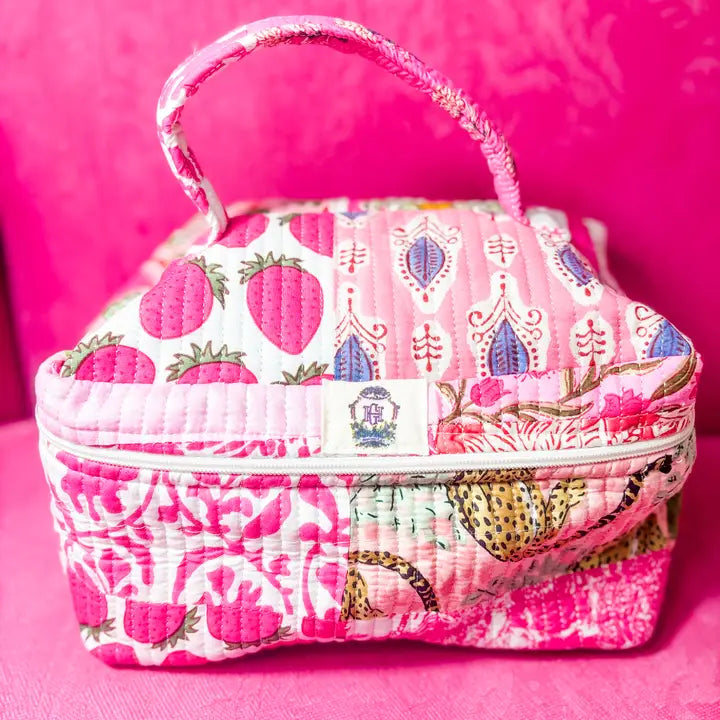 Set of 3 Makeup Bags: Pink City