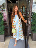 Funky Flower Midi Dress: Blue