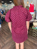 Burgandy/Pink Dot Dress