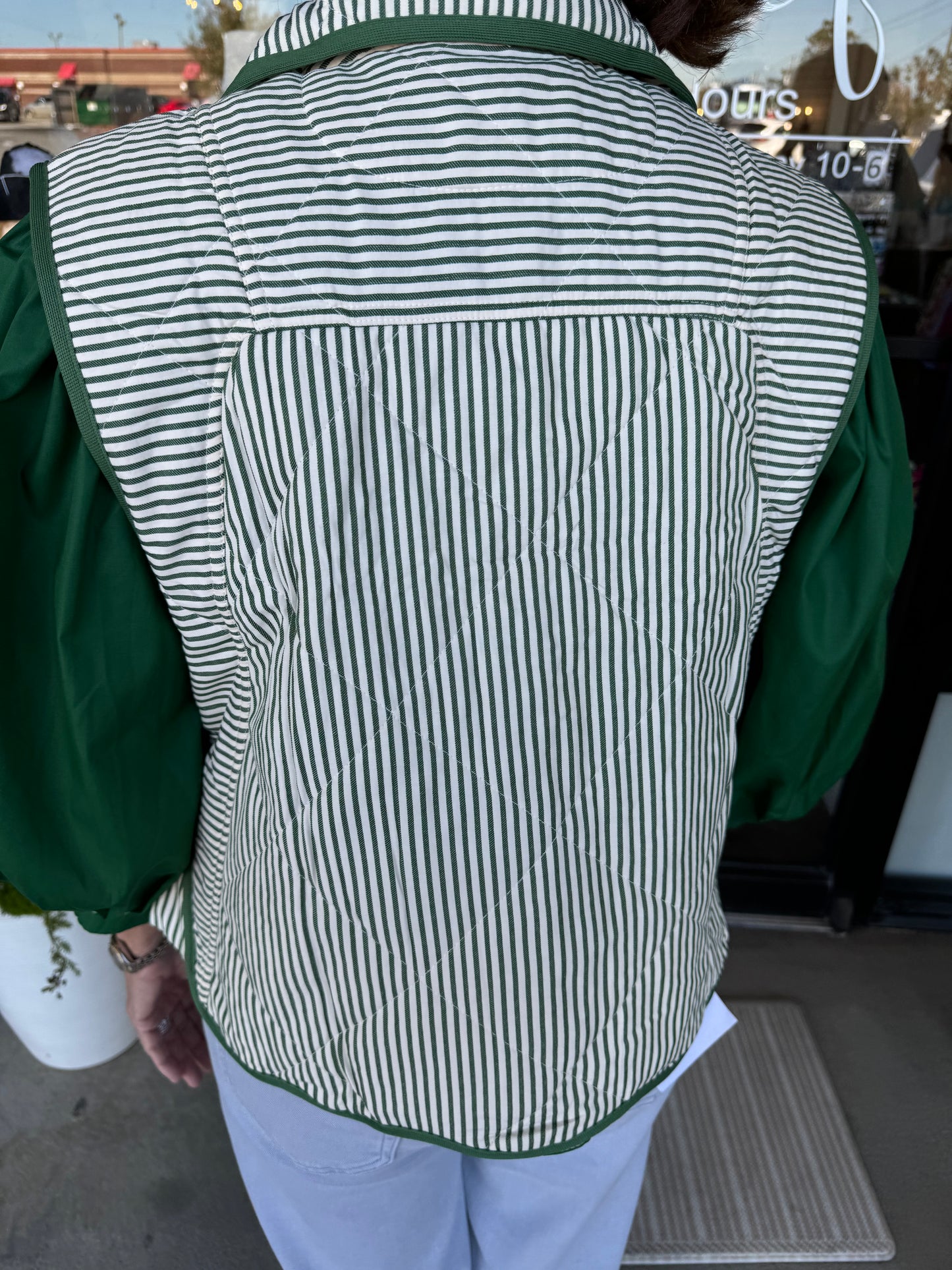 Green Striped Vest