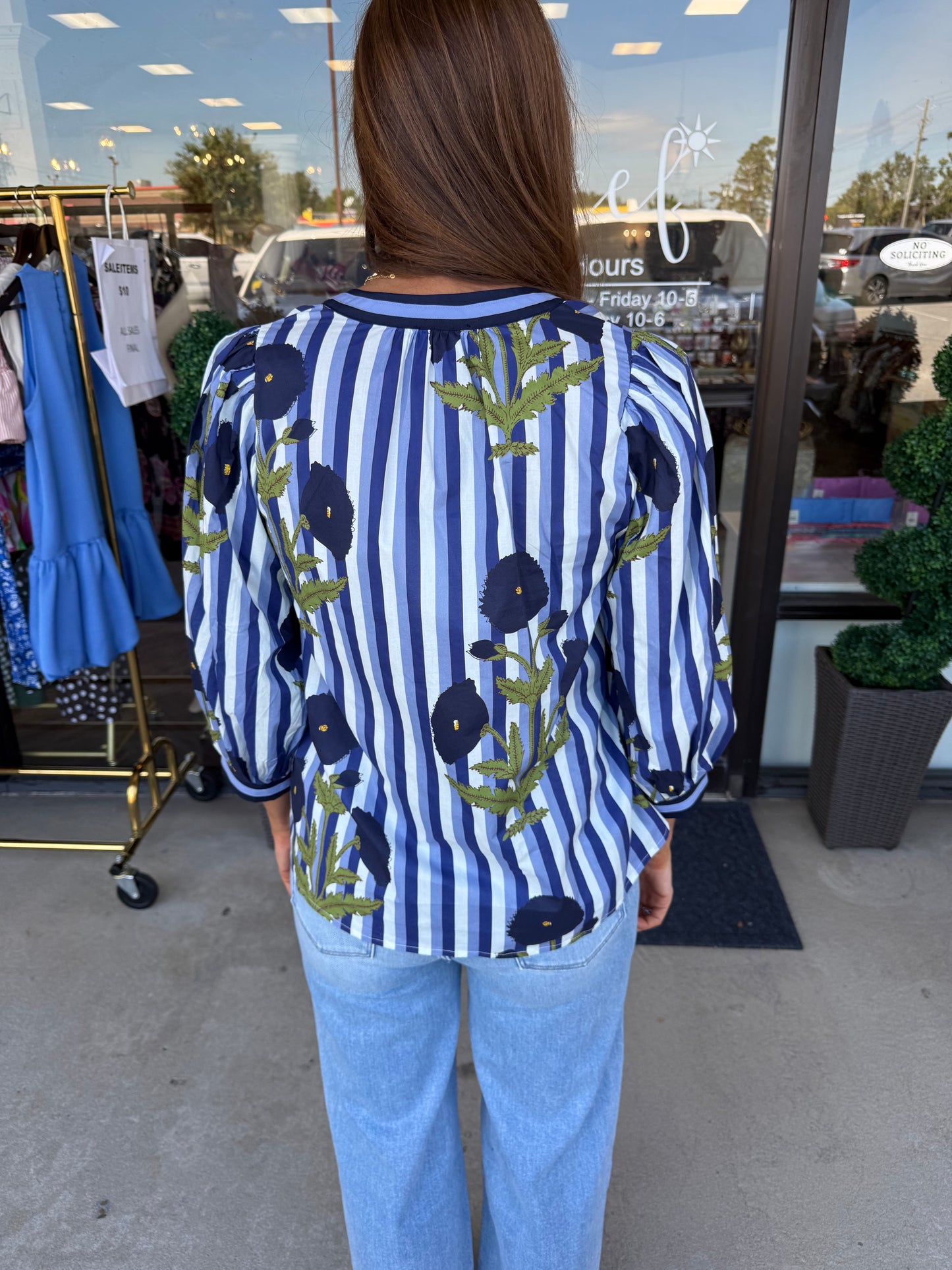 Marigold Top: Navy