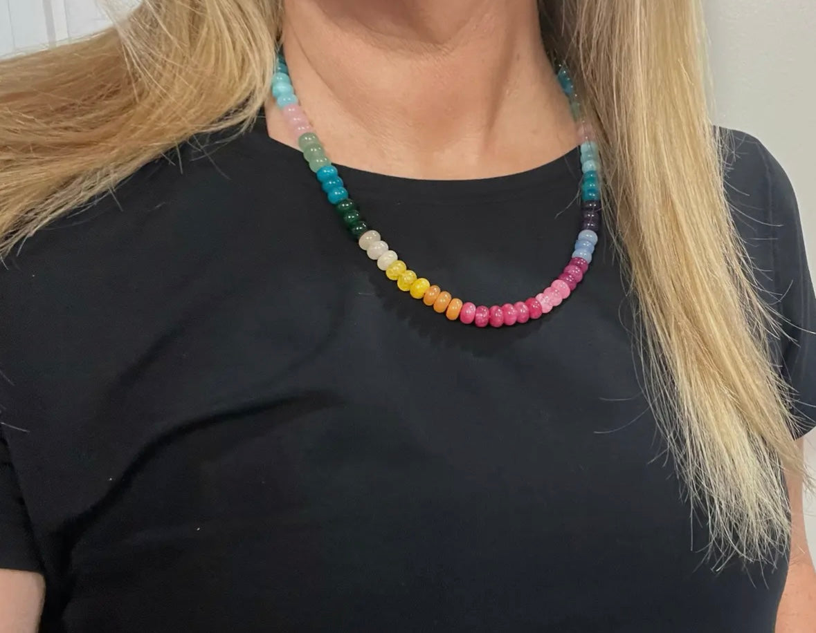 Rainbow Stone Beaded Necklace