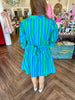 Blue/Green Stripe Collar Dress