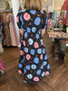 Midnight Blooms Zip Midi Dress