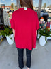 Red Short Sleeve Sweater Top